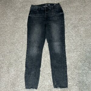Old Navy Rockstar Super Skinny high rise worn black jeans sz 6